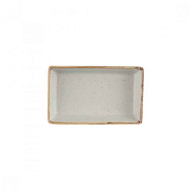 Talíř na servírování snídaně, porcelán, 13 × 8,5 cm, šedý, "Seasons" -