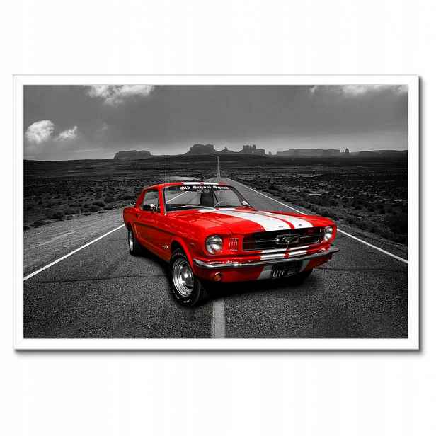 Plakáty v rámu 60x40 Červený Ford Mustang Usa