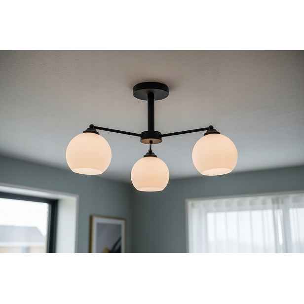 Euro-Lamp Stropní Svítidlo Uno 3 Černá Stínidlo Bílá 3X60W Výrobce
