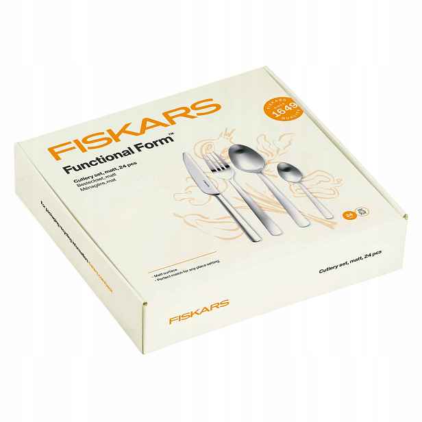Fiskars Sada kuchyňských příborů pro 6 osob Nerezová ocel matná 24ks
