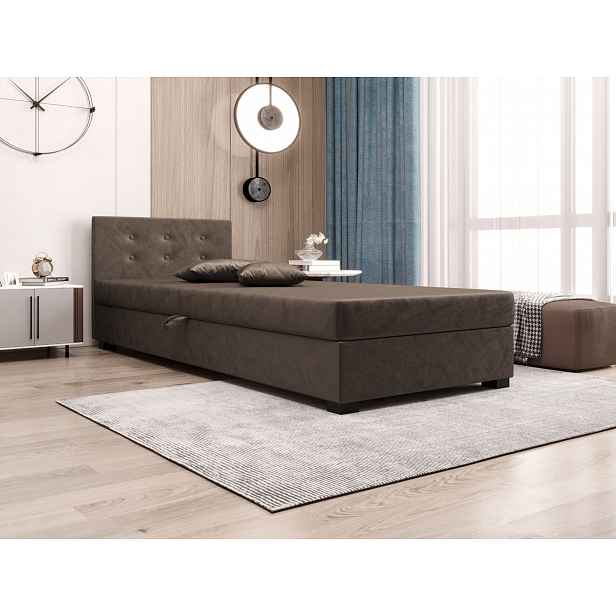 Jednolůžková postel 100x195 AJKA 1 - tmavě hnědá