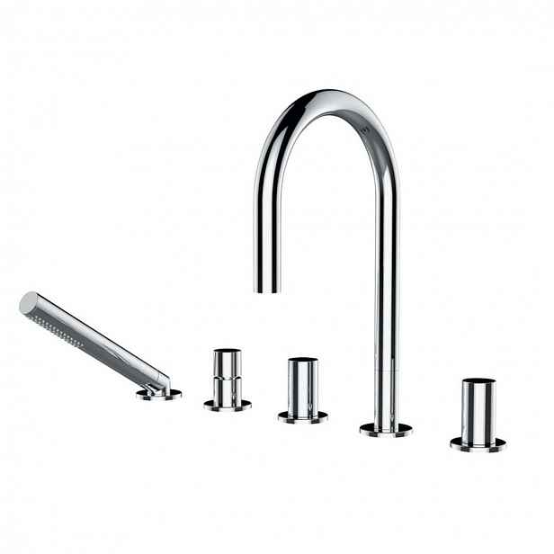 Laufen Kartell - Baterie na okraj vany, 5-otvorová instalace, chrom H3223350042821