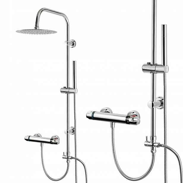 Sprchový Set Sprchový Sloup S Dešťovou Sprchou 25 CM, Chrom