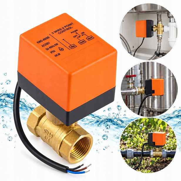 Kulový kohout DN20 G3/4, 220V, 4Nm, PN16, 3vodičový, 2bodové ovládání