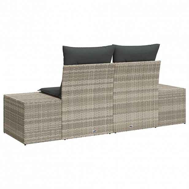 vidaXL Zahradní sofa s polštářem Šedá 184 x 62 x 69 cm polyratan