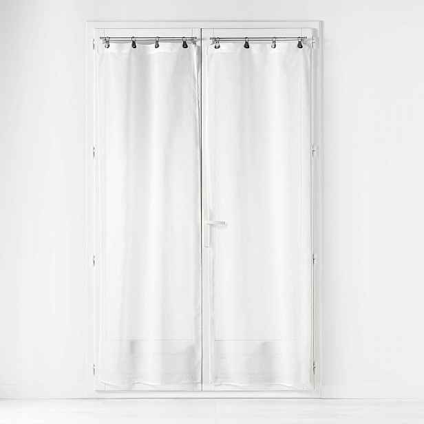 Hladké Voálové Záclony Bílé Elegantní, Odolné Lanko 70X200 CM, Sada 2 Ks