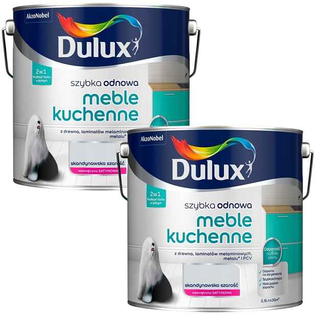 Set Dulux Rychlá Obnova 2x2,5L Kuchyňský Nábytek Skandinávská Šedá 5L