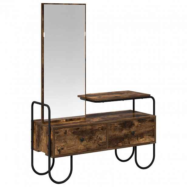 vidaXL Kosmetický stůl se zásuvkou Kouřový dub 100 x 36,5 x 136 cm