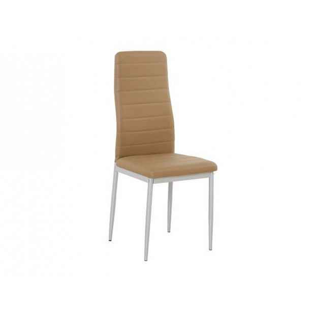 Židle, ekokůže karamel/kov bílá, COLETA