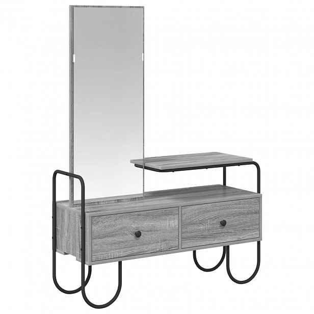 vidaXL Kosmetický stůl se zásuvkou Šedý Sonoma 100 x 36,5 x 136 cm