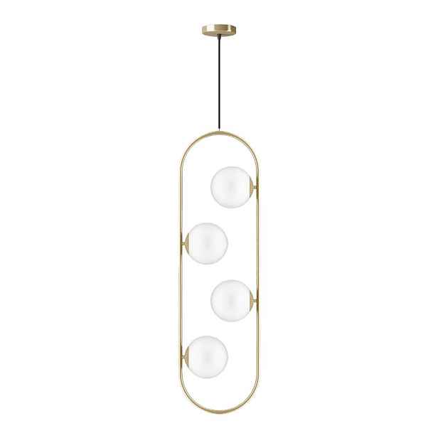 Závěsné svítidlo ve zlaté barvě se skleněným stínidlem Club – Squid Lighting