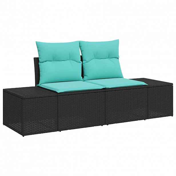 vidaXL Zahradní sofa s polštářem 184 x 62 x 69 cm polyratan