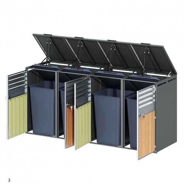 FLIEKS BOX NA ODPADKOVÉ NÁDOBY, 4 dveře, lamelový design