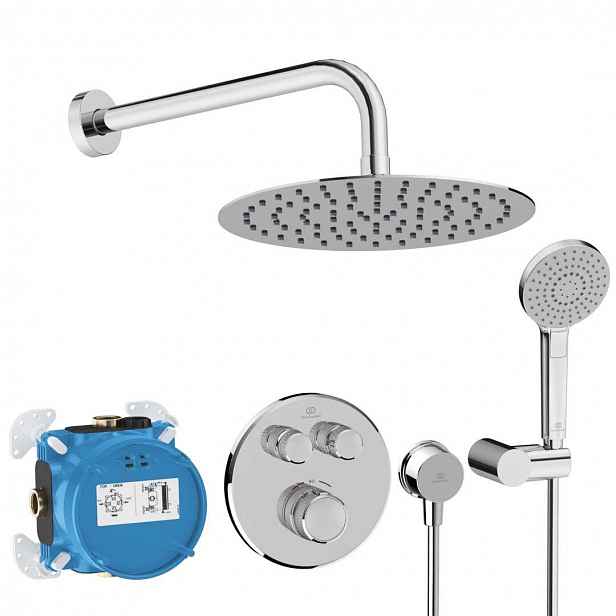Ideal Standard CeraTherm Navigo - Sprchový set s termostatem pod omítku, s tělesem, 3 proudy, průměr 25 cm, chrom A7771AA