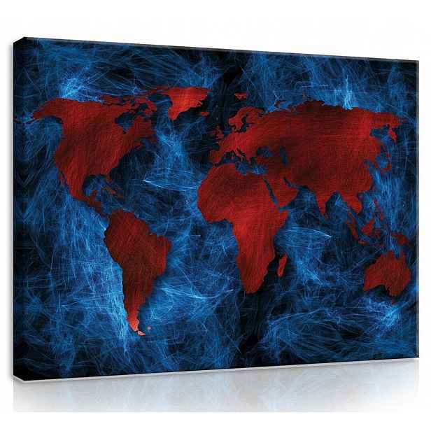 Obraz Na Plátně Plátno 70x50 Mapa Světa Geografie Kontinent Globus Světlo