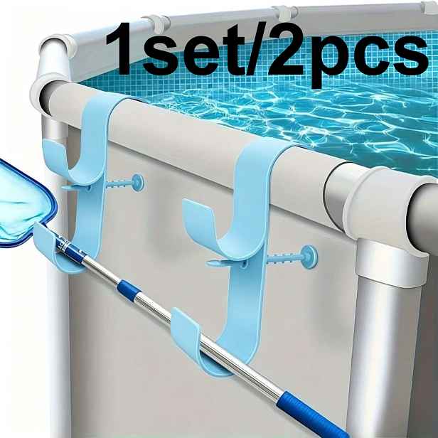TEMU 2/4 ks Nastavitelný držák bazénové tyče - Odolný plast, ideální pro nadzemní bazény, obsahuje síť na bazén a kartáč, doplňky k bazénu |
