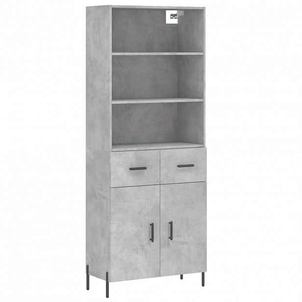 vidaXL Skříň highboard betonově šedá 69,5x34x180 cm kompozitní dřevo