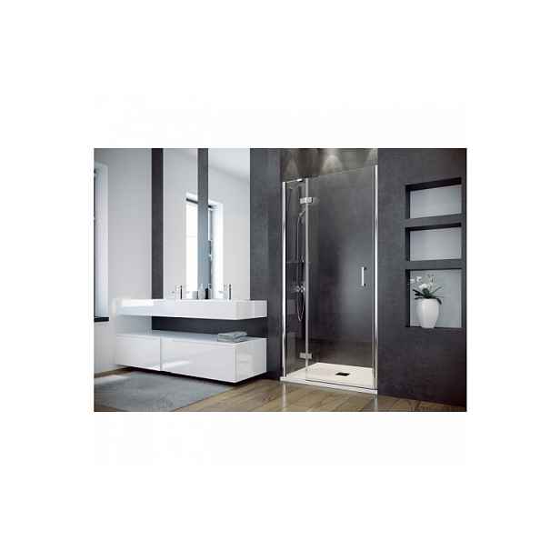 BESCO Bezrámové sprchové dveře VIVA 195D - 100 cm; Levé (SX); Hliník chrom; Čiré bezpečnostní sklo - 8 mm