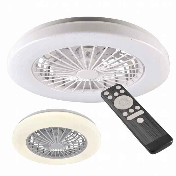 Lustr Stropní Ventilátor Led Lampa 63W Cct 50CM Paměť Barvy+dálkový Ovladač