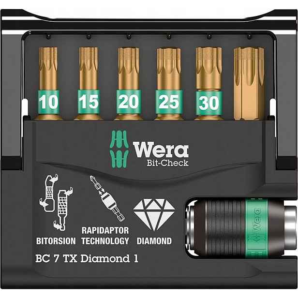 Sada bitů Wera Bit-Check 7 7 dílů 25 mm
