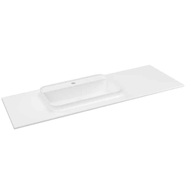 Sapho BRAHEA umyvadlo 131,6x51,5cm (110+20), rockstone, levé, bílá mat