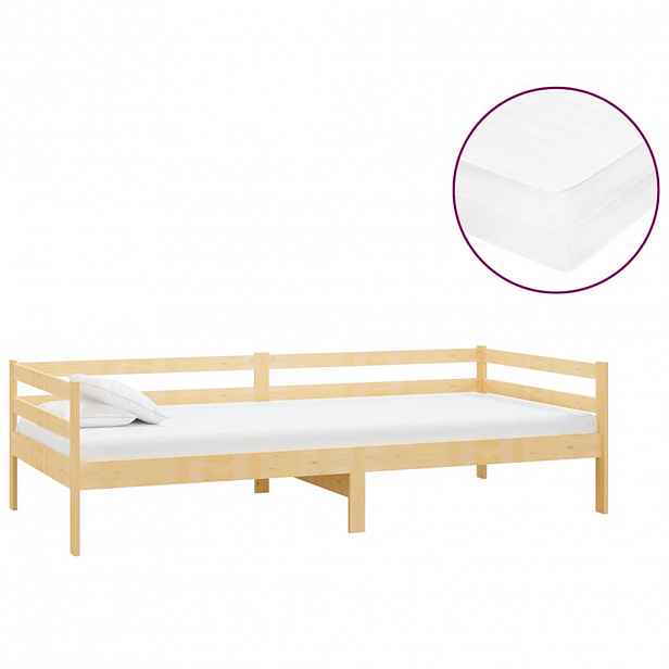 vidaXL Válenda s matrací 90 x 200 cm masivní borové dřevo