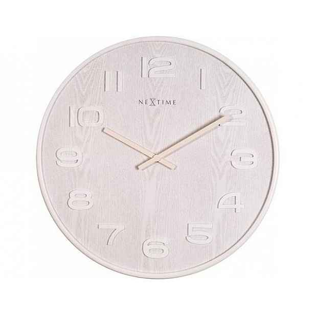 Designové nástěnné hodiny 3096wi Nextime Wood Wood Medium 35cm