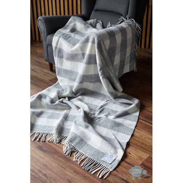 Merino Wool Přírodní teplý vlněný přehoz na postel 160/200 cm