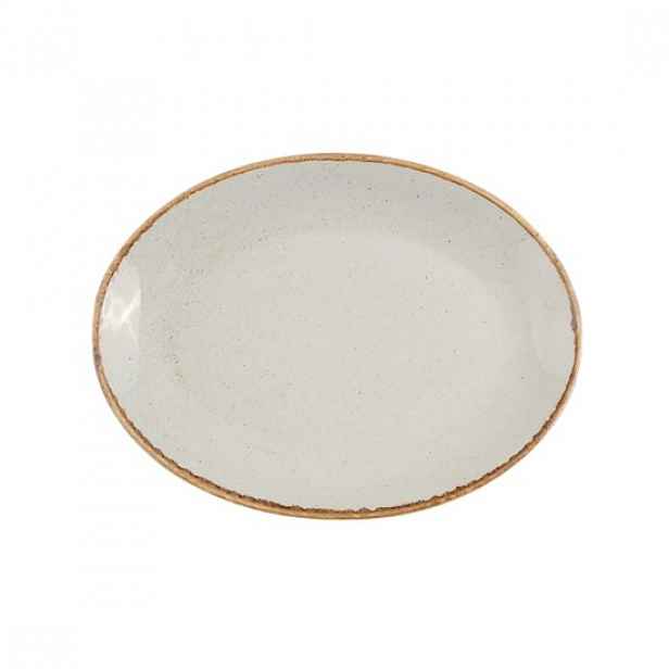 Oválný talíř, porcelán, 24cm, "Roční období", Šedá - Porland