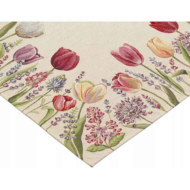 Serveta Tulipány Jarní 98X98 Gobelin Elegantní Skvrnitá, Tkaná Béžová