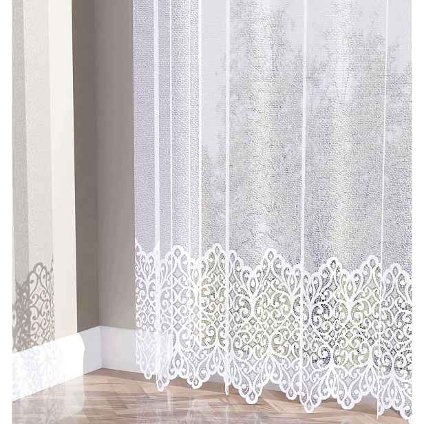 Záclona se vzorem na spodní straně, hotová s žakárovou páskou 200x170