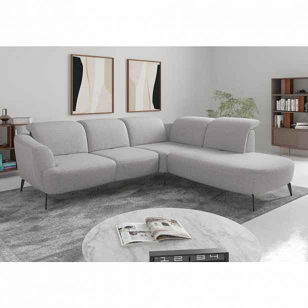 Sit & More ROHOVÁ SEDAČKA, textil, světle šedá