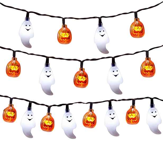 Halloweenské Lampičky 30 Led Duchů Dýně 6 M 8 Režimů Na Baterie