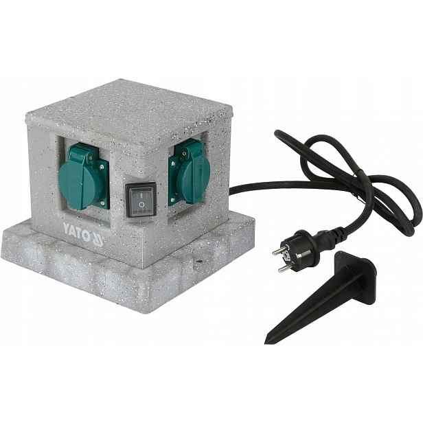 Yato zahradní zásuvka zapichovací krychle IP44 4x230V YT-81272