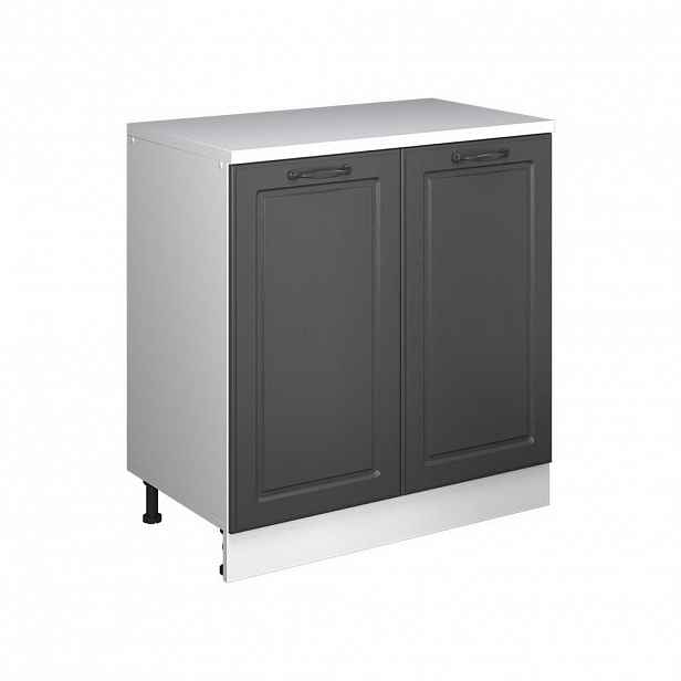 Vicco KUCHYŇSKÁ SKŘÍŇKA POD ŠIKMOU STŘECHU R-Line, Antracitový venkovský dům, 80 cm bez šikminy se 2 dveřmi