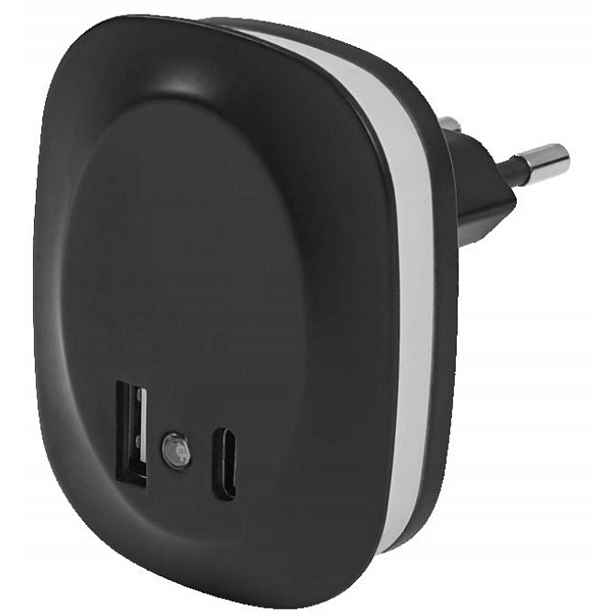 LEDVANCE Lunetta - Zásuvkové světlo Edge Sensor, senzor soumraku, černá 4099854532078