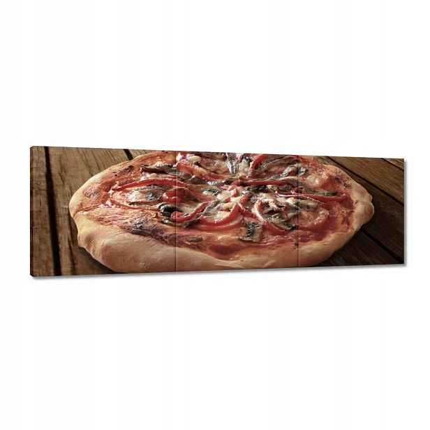 Obrazy 120x40 Pizza na dřevěném stole