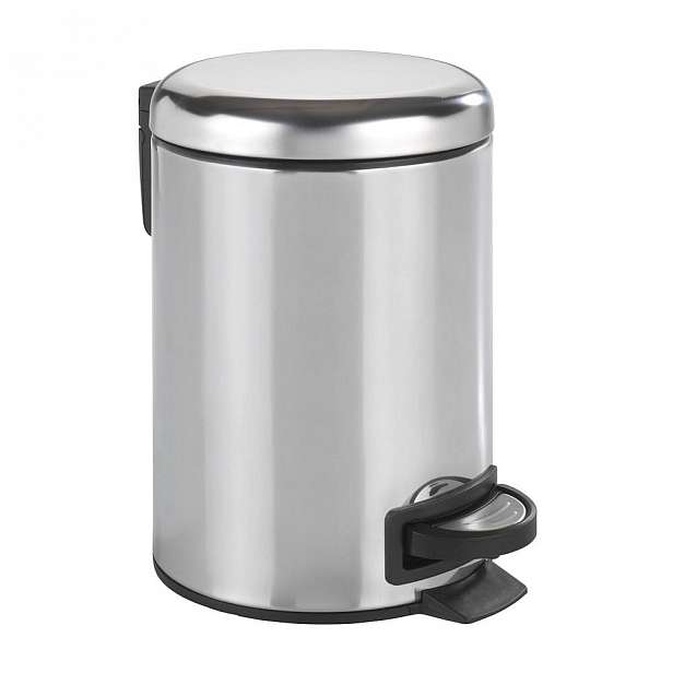 Pedálový odpadkový koš ve stříbrné barvě Wenko Leman Shiny, 3 l