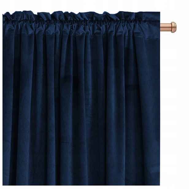 Závěs zatemňovací záclona Velur Imperial 140x250, modrá Na Pásce