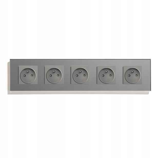 Elektrická Skleněná Zásuvka 5 Plechovek Kontakt 16A 370mm 5F Kontakt