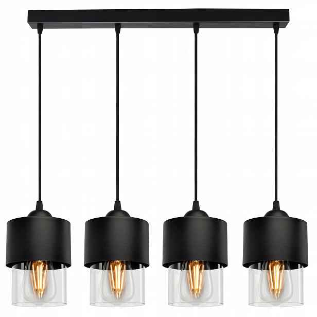 Závěsná lampa Lustr Kov Sklo Transparentní Led