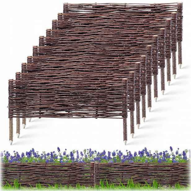 10 Ks Zahradní Palisáda Proutěná Trávníkový Lem Plot 60x20 cm Set