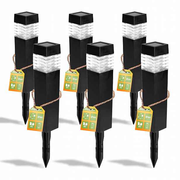 6 x Solární Lampa Led Zahradní Zapichovací Sloupek Led
