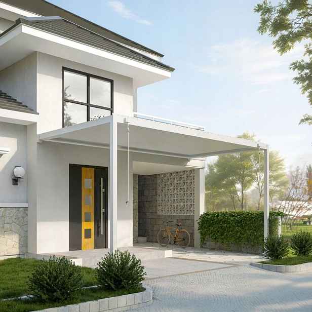 Gerda Pergola Soleo 4x3 m bílá 4 m nástěnný hliníkový terasový zahradní top