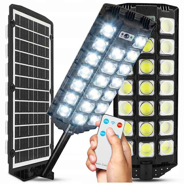 Solární Lampa Led Pouliční senzor pohybu soumraku Ovladač IP65 Studená 6500K