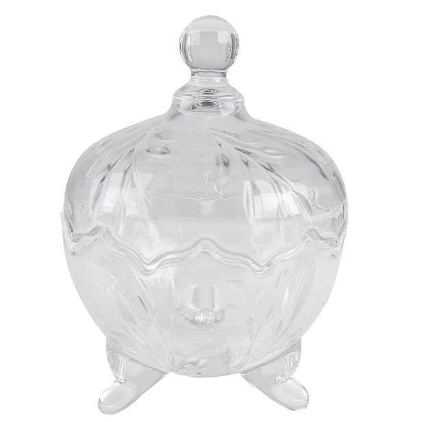 Transparentní skleněná miska dóza na cukrovinky s víkem - Ø 15*20 cm Clayre & Eef