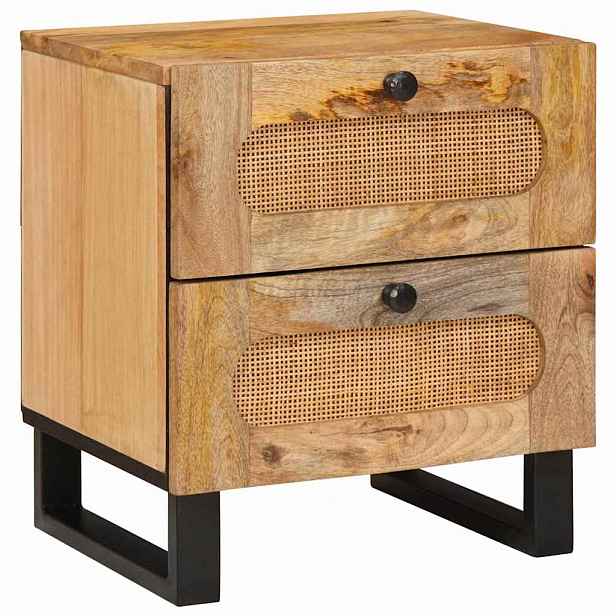 vidaXL Noční skříňka Přírodní 40 x 33 x 46 cm Masivní mangové dřevo