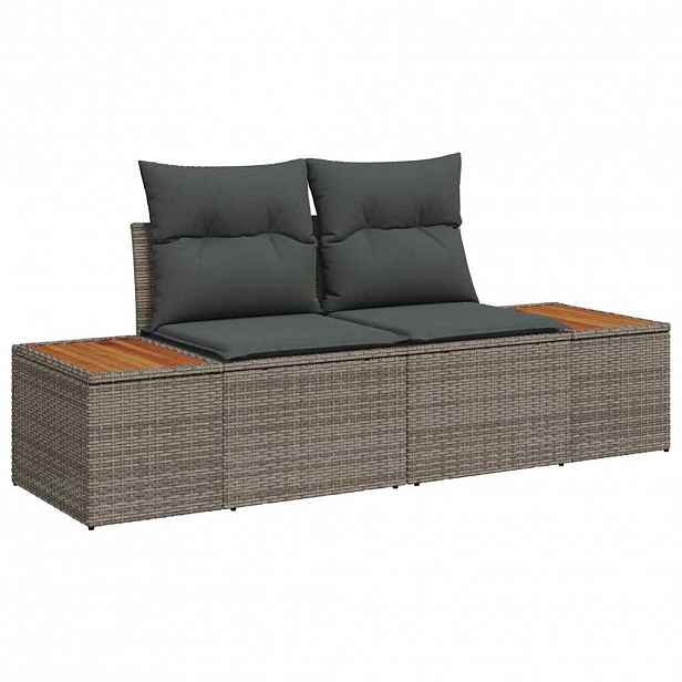 vidaXL Zahradní sofa Šedá 184 x 62 x 85cm polyratan