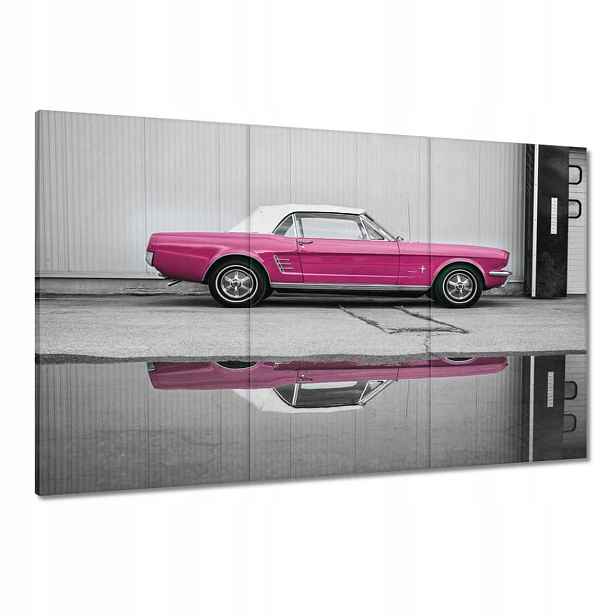 Obrazy 120x80 Růžový Ford Mustang Usa
