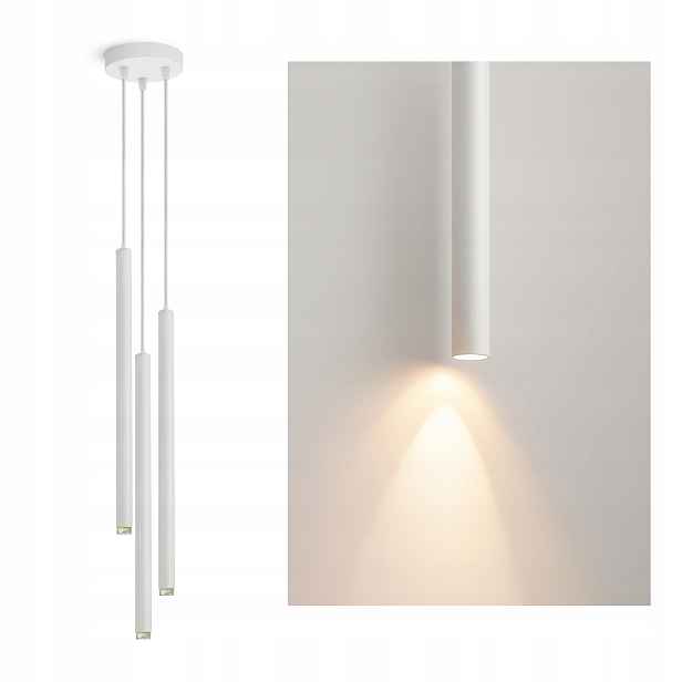 Stropní závěsná lampa Laser Sopel Tuba 854-EZ3 Bílá G9 3-bodová Led